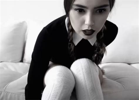 hornyco57 cosplays wednesday addams and she looks freaking hot alt porn erotica