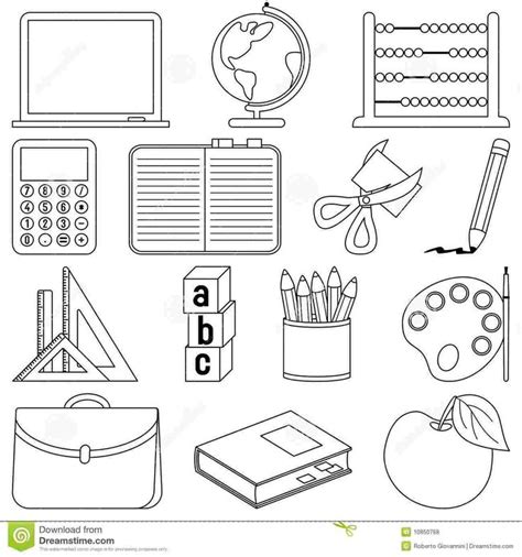 classroom objects coloring pages  kids school coloring pages