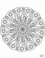 Coloring Mandala Pages Flower Printable Public sketch template