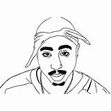 Tupac Lineart Xcolorings Gangsta sketch template