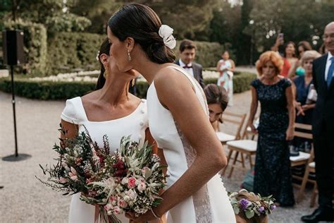 Fitted Wedding Dresses For Brides At Same Sex Destination Wedding