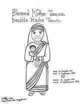 Mother Teresa Calcutta Coloring Blessed Paper Pages Theresa Clipart Happy Madre Quotes Birthday Saint Calcuta Kids Drawings Dali Printable Catholic sketch template