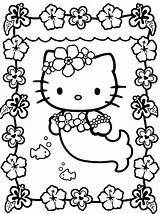Hello Kitty Coloring Printable Pages Rainbow sketch template
