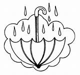 Umbrella Kids Rain Coloring Pages Colouring Library Clipart sketch template