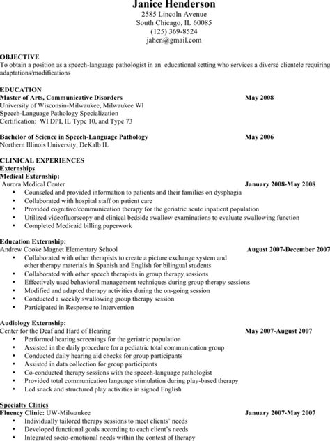 speech therapist resume   formtemplate