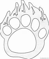 Bear Paw Coloring Print Template Grizzly sketch template