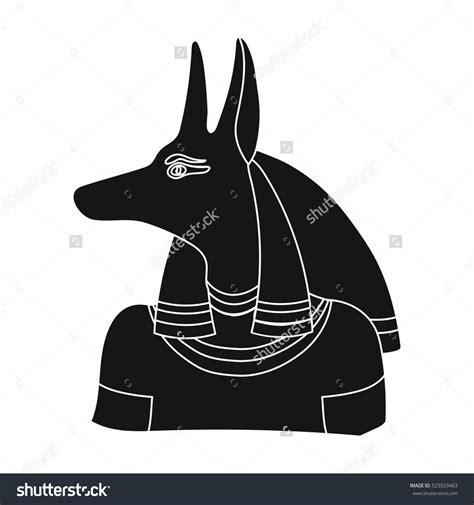 Anubis Icon In Black Style Isolated On White Background