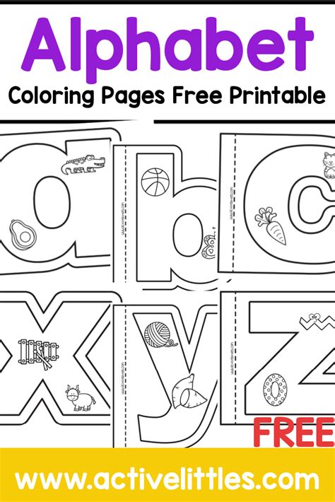 alphabet coloring books  printable lowercase version active littles