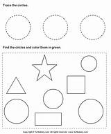 Color Trace Circles Shape Them Worksheet Worksheets Shapes Kindergarten 2d Turtlediary Planar Diary Turtle Crescent sketch template