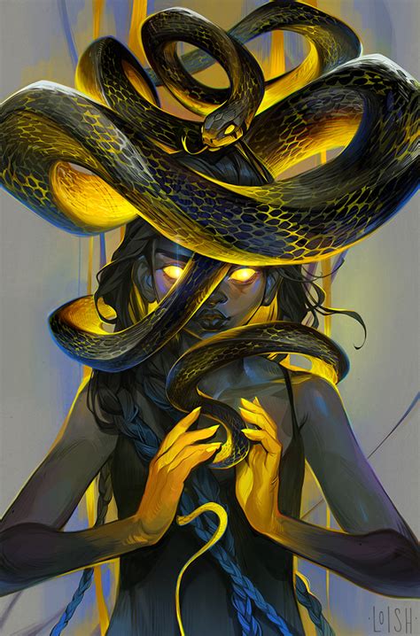 serpent  loish  deviantart loish art snake girl