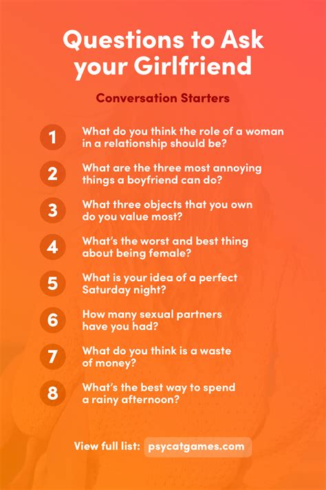 questions to ask your girlfriend how to start conversations