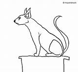 Cat Egyptian Coloring Ii Coloringcrew Getdrawings Drawing sketch template