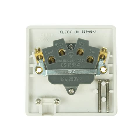 click mode white pvc unswitched fused spur  flex outlet  uk electrical supplies