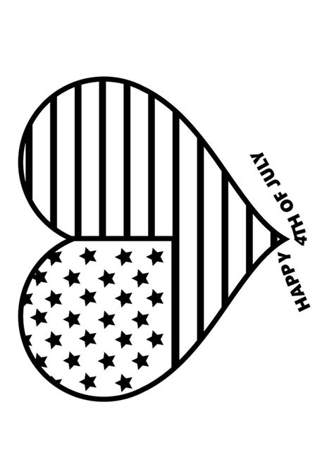 heart shaped american flag coloring page thousand