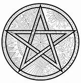 Pagan Coloring Pages Wiccan Adults Adult Printable Kids Detailed Sheets Color Zentangle Nirvana Style Print Pentacle Books Mandala Witch Book sketch template