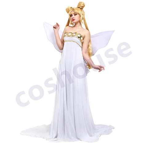 Sailor Moon Neo Queen Serenity Cosplay Dress Costume White