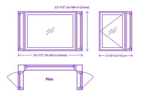 bay window  degree casement dimensions drawings dimensionscom