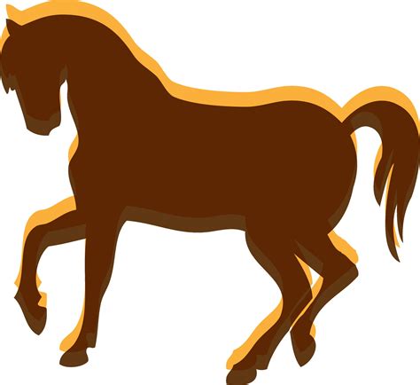 brown color silhouette  running horse  shadow  vector