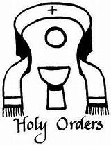 Holy Orders Sacrament Sacraments Coloring Clipart Communion Pages Symbols Marriage Clip Church Sheets Catholic Colouring God Deacon Seven Religous Cartoon sketch template