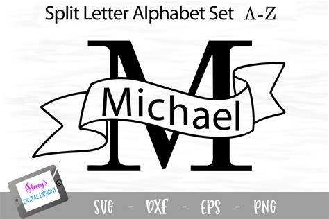 split letter monogram svg letters amazing svg file