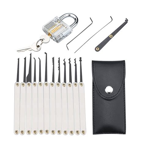 piece practice lock pick sets locksmith tool set  pouch