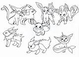 Coloring Pages Pokemon Candy Printable Eevee Evolutions sketch template