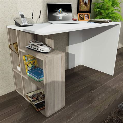 buy writing computer desk modern simple white  straight flush