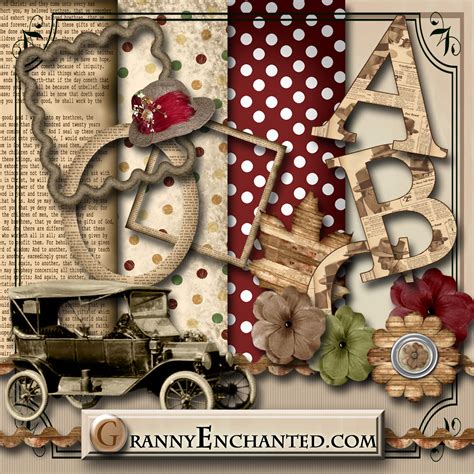 granny enchanteds blog  newsprint digital scrapbook kit