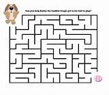 Mazes Easy Kids Printable Coloring Labirynty Puppy Pages прочитать sketch template