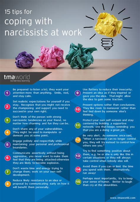 infographic 15 tips for handling narcissistic colleagues tma world