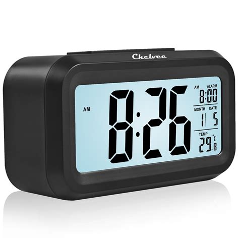 beautyflowr smart alarm clock  large lcd screen  light sensor technology repeating