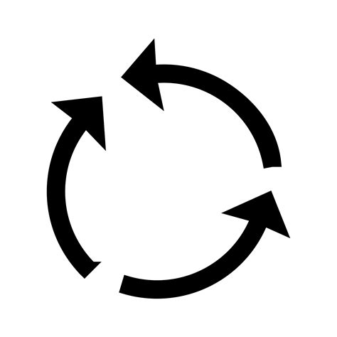cycle arrow glyph black icon  vector art  vecteezy