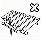 Xylophone Coloring Clipart sketch template