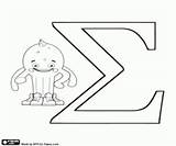 Greek Sigma Coloring Letter Alphabet Pages Printable sketch template