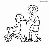 Tricycle Coloring Family sketch template