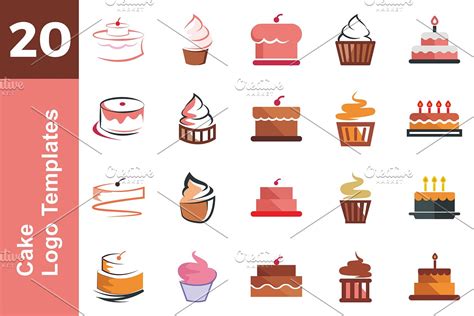 logo cake templates bundle creative illustrator templates