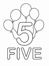 Coloring Number Pages Colouring Printable Preschool Sheet Numbers Worksheets Five Kids Print Ballons Bulkcolor Popular sketch template
