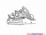 Opera Sydney Travel Printable Clip Coloring Hits sketch template