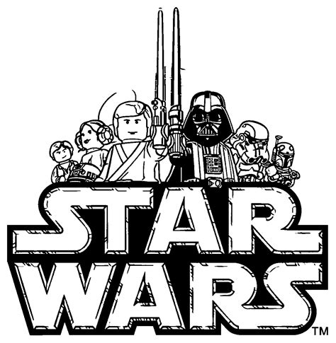 lego star wars logo  image black white coloring page coloring