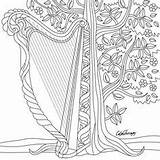 Harp sketch template