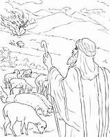 Moses Coloring Pages Bush Burning Printable Kids sketch template