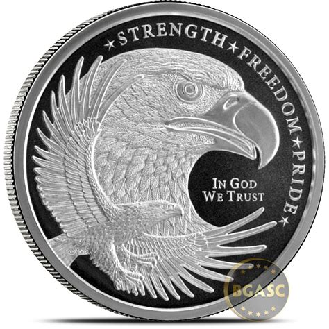 buy  oz silver rounds eagle design  gsm golden state mint  fine