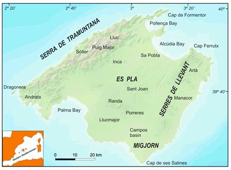 map  mallorca island showing  location   main place names  scientific diagram