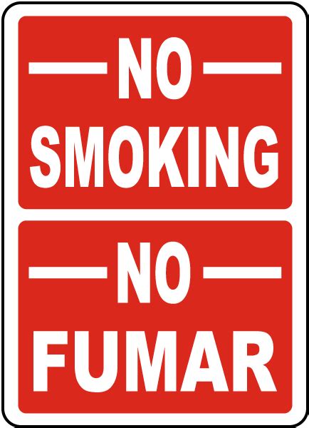 bilingual  smoking sign