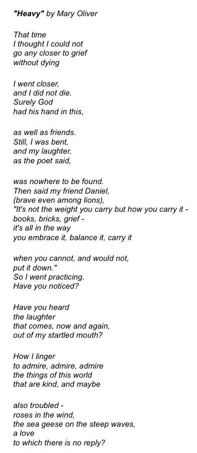 heavy by mary oliver one of my favorite poems mary oliver poems
