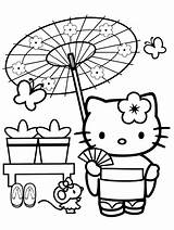 Coloring Hello Cat Sanrio sketch template
