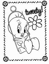 Tweety Coloring Bird Pages Kids Disney Cute Cartoons Characters Funny sketch template