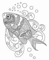 Mandala Coloring Fish Pages Book Adults Kids Itunes Apple Color sketch template