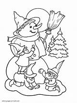 Coloring Pages Christmas Snowman Elves Holidays Printable Ads Google sketch template