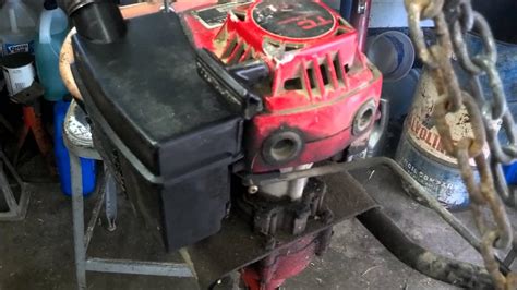 post hole drill  tecumseh tc engine test run  carb rebuild youtube